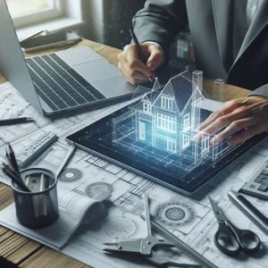 architect using 3D modeling software